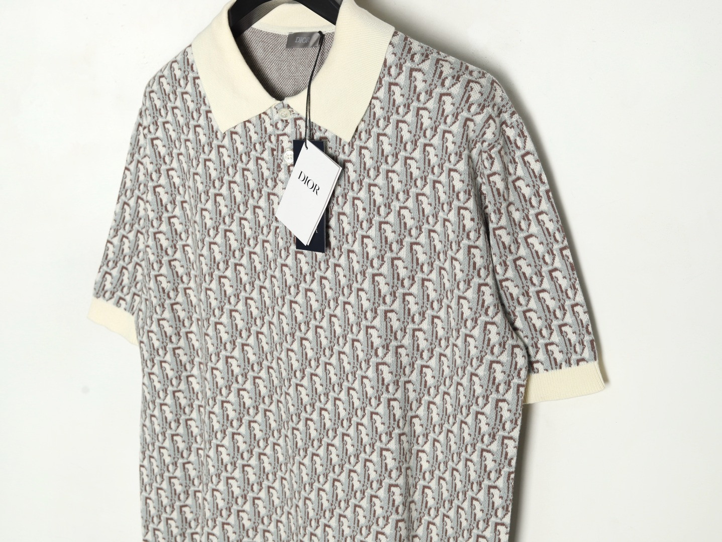 D*0r knitting Short-sleeved Polo shirt