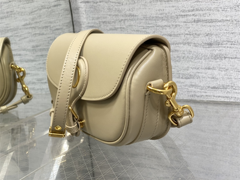 D*0r BOBBY EAST-WEST BAG Sand-Colored Box Calfskin