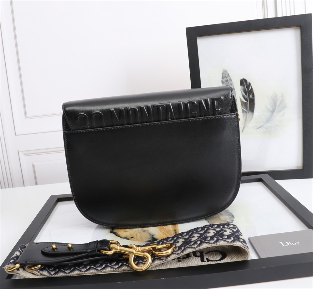 LARGE D*0r BOBBY BAG Black Box Calfskin