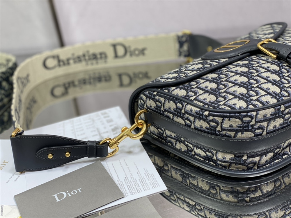 LARGE D*0r BOBBY BAG Blue D*0r Oblique Jacquard