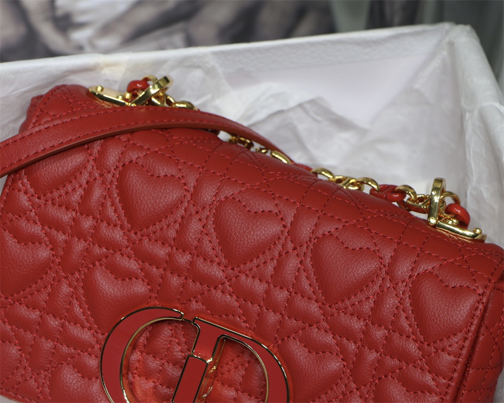 SMALL D*0r CARO BAG amour red 20 x 12 x 7 cm