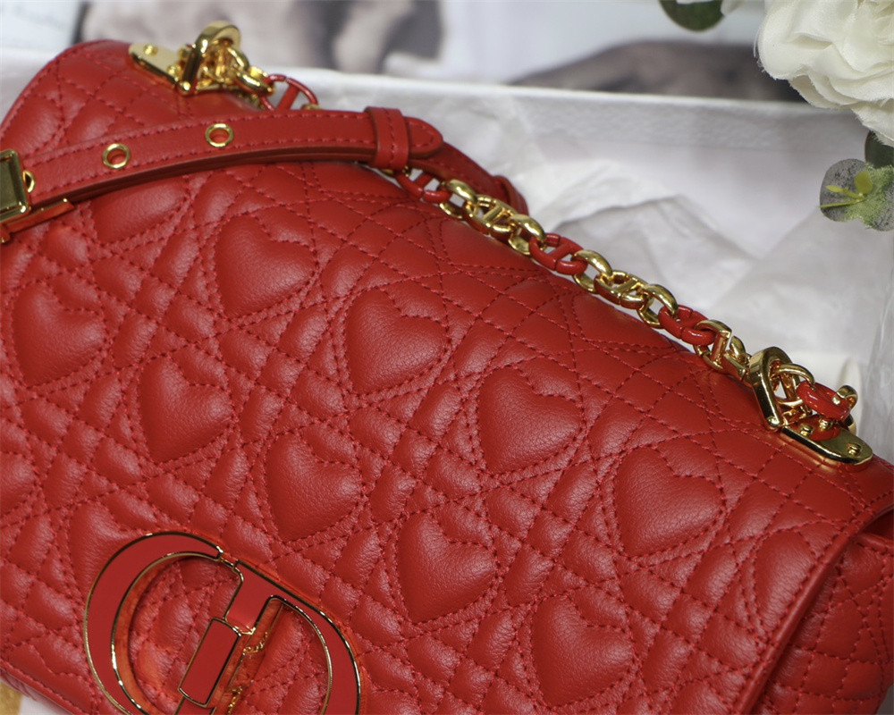MEDIUM D*0r CARO BAG amour red 25.5 x 15.5 x 8 cm