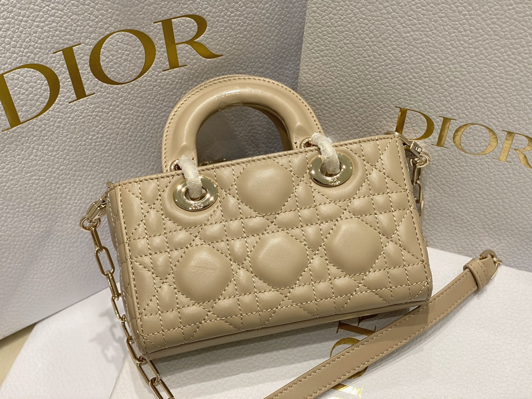 D*0r MINI LADY D-JOY BAG Biscuit 16 x 9 x 5 CM