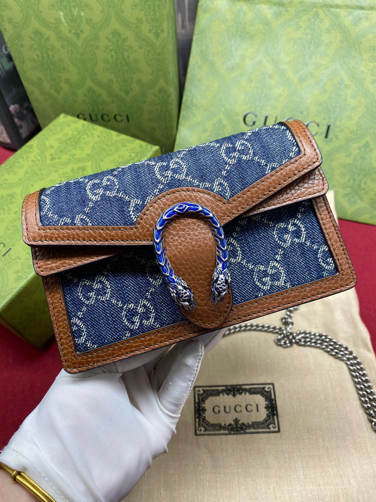 G*u*i DIONYSUS GG S*p*e S*pER MINI BAG 6.5"Wx3.9"Hx1.6"D