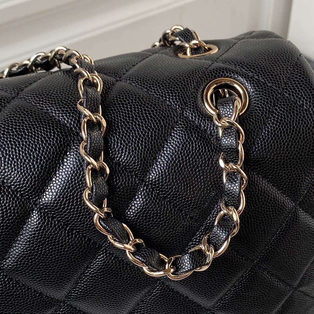 Ch*el CLASSIC FLAP BLACK 28x38x12cm