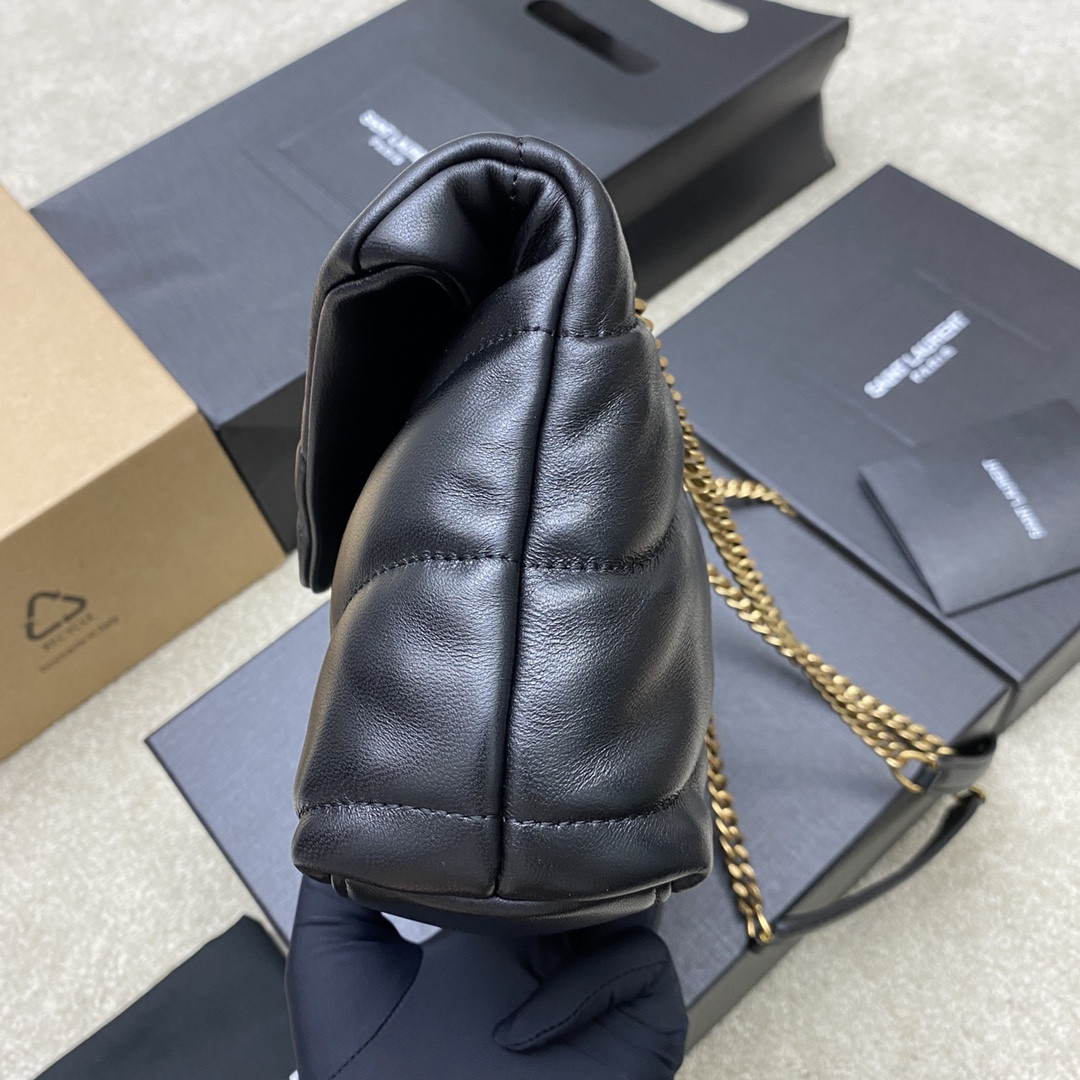 Y*L PUFFER IN LEATHER BLACK 23 X 15.5 X 5.8 CM