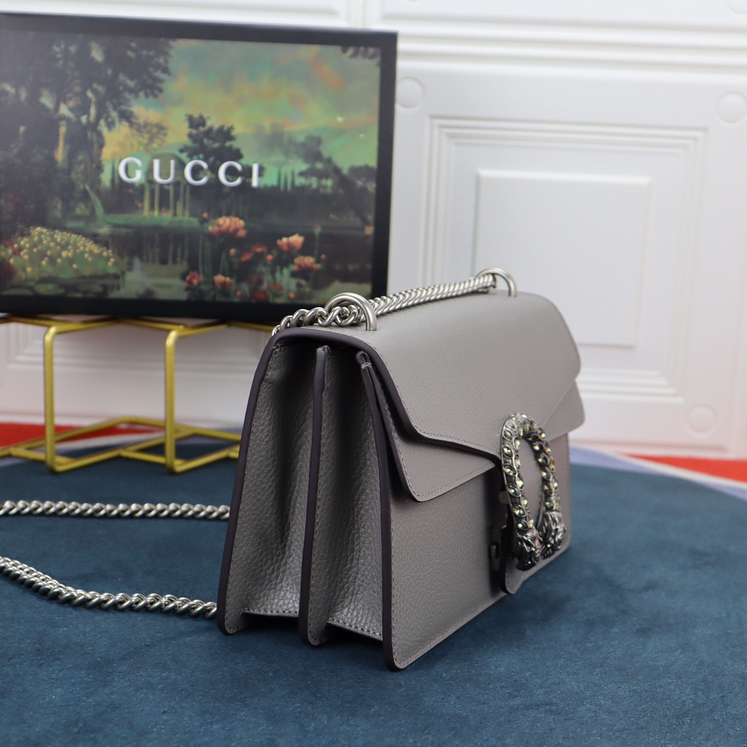 G*u*i DIONYSUS SMALL SHOULDER BAG GRAY 28x18x9cm