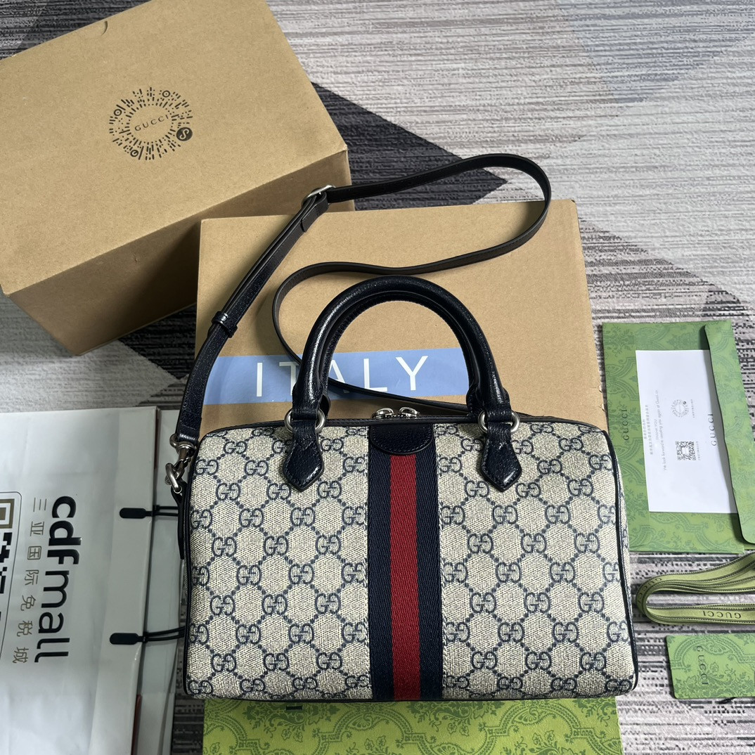 G*u*i OPHIDIA GG MINI TOP HANDLE BAG 8.4"W x 5.5"H x 4.5"D