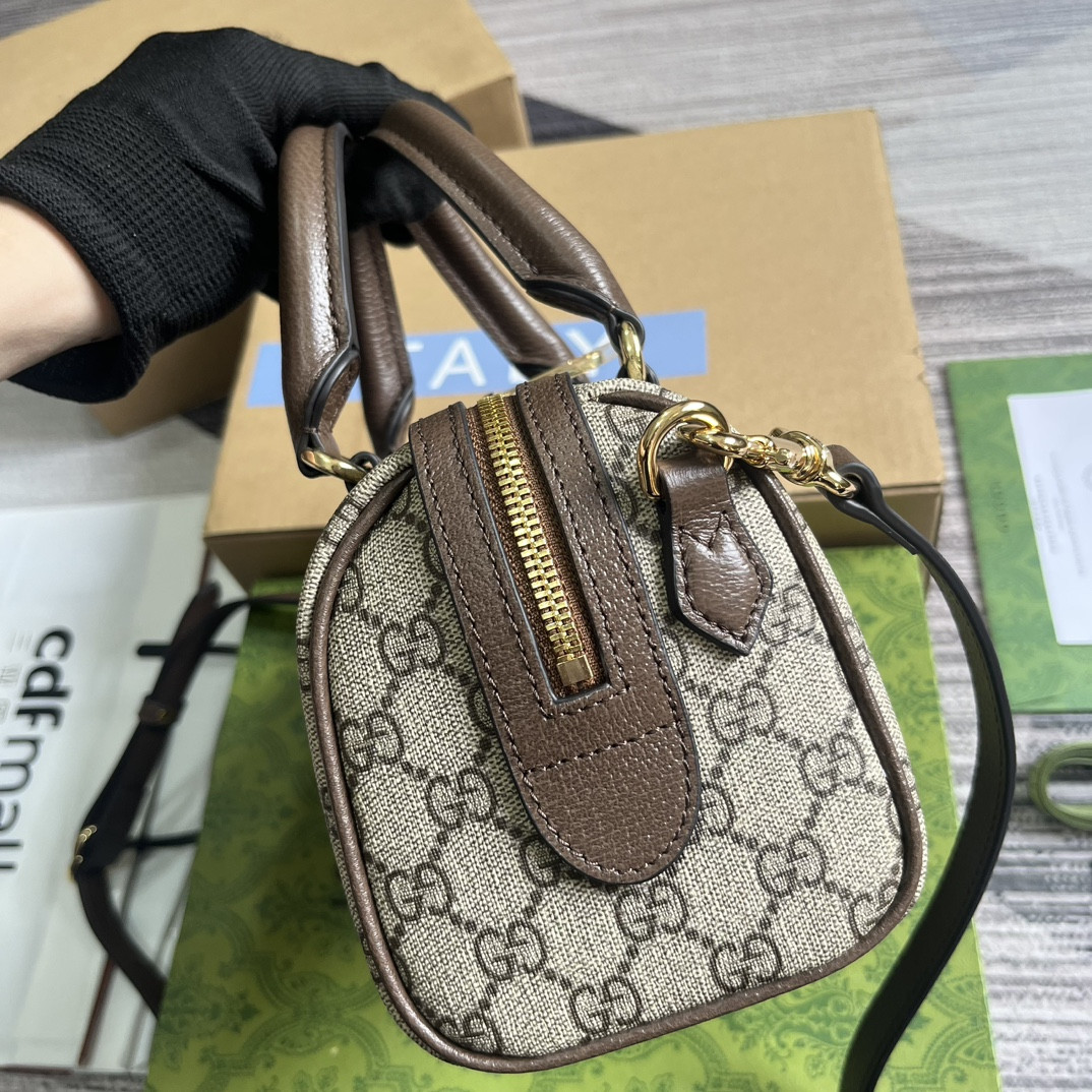 G*u*i OPHIDIA S*pER small BAG Beige and ebony 14x21.5x11.5cm