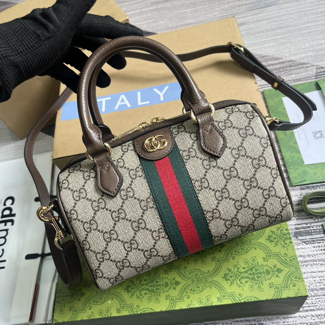 G*u*i OPHIDIA S*pER small BAG Beige and ebony 14x21.5x11.5cm