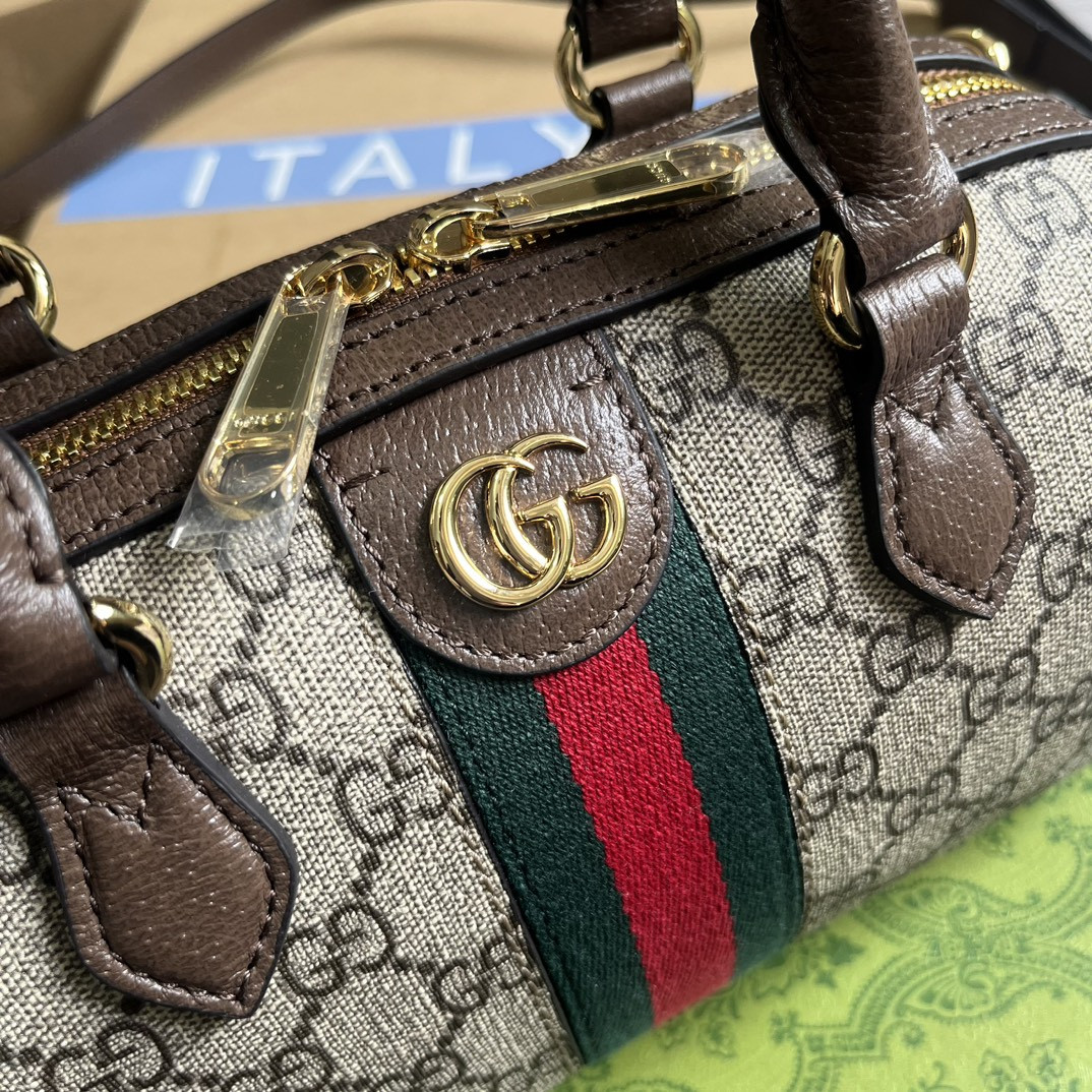 G*u*i OPHIDIA S*pER small BAG Beige and ebony 14x21.5x11.5cm