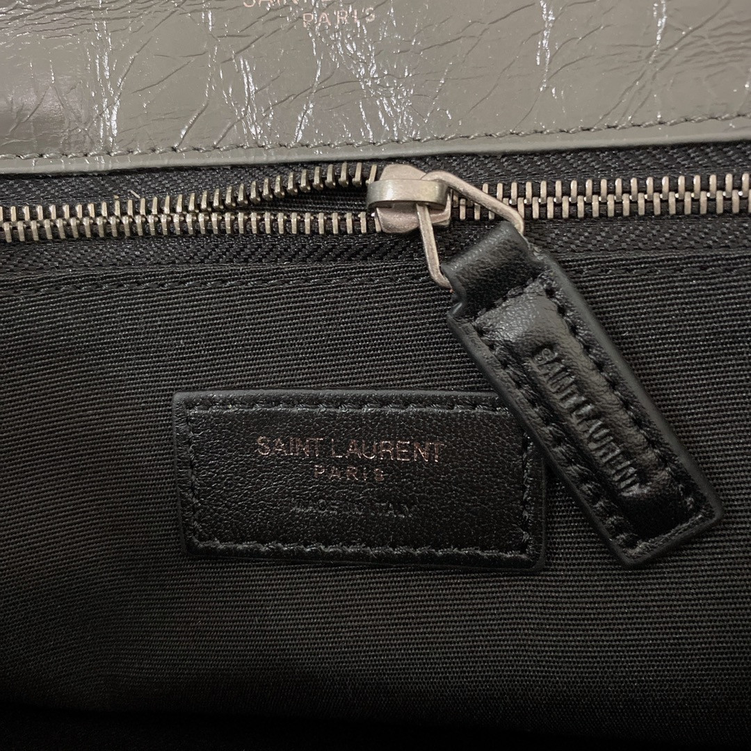 Y*L NIKI MEDIUM IN VINTAGE LEATHER STORM 11 X 7.8 X 3.3 INCHES