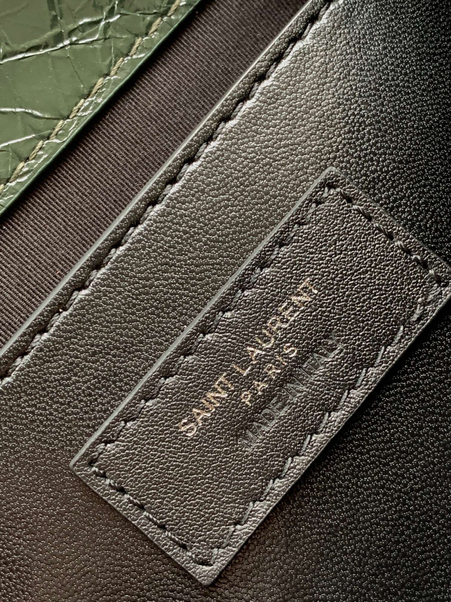 Y*L NIKI BABY IN VINTAGE LEATHER DARK GREEN 8.2 X 6 X 2.9 INCHES