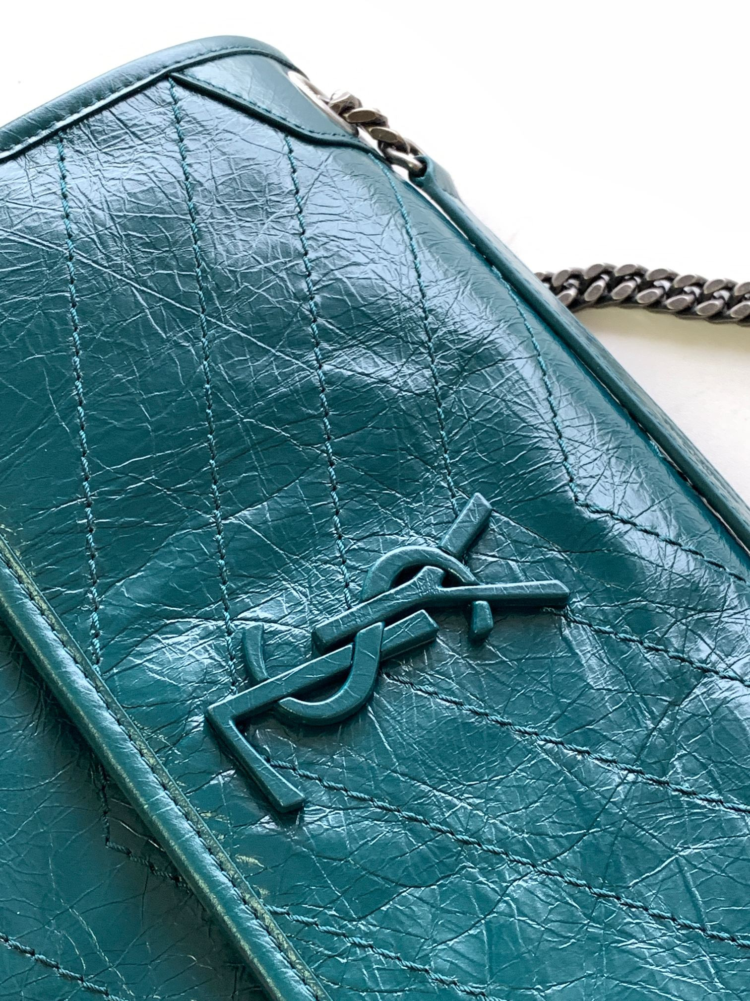 Y*L NIKI MEDIUM IN VINTAGE LEATHER 11 X 7.8 X 3.3 INCHES