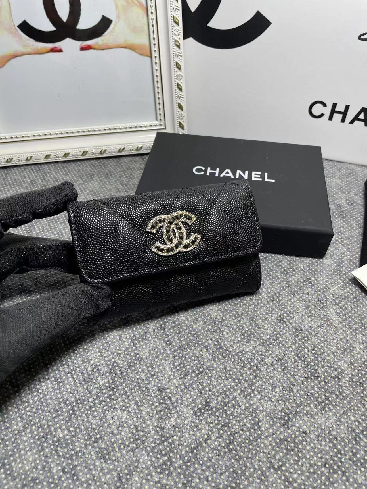 Ch*el COIN PURSE 11×8.5×3cm