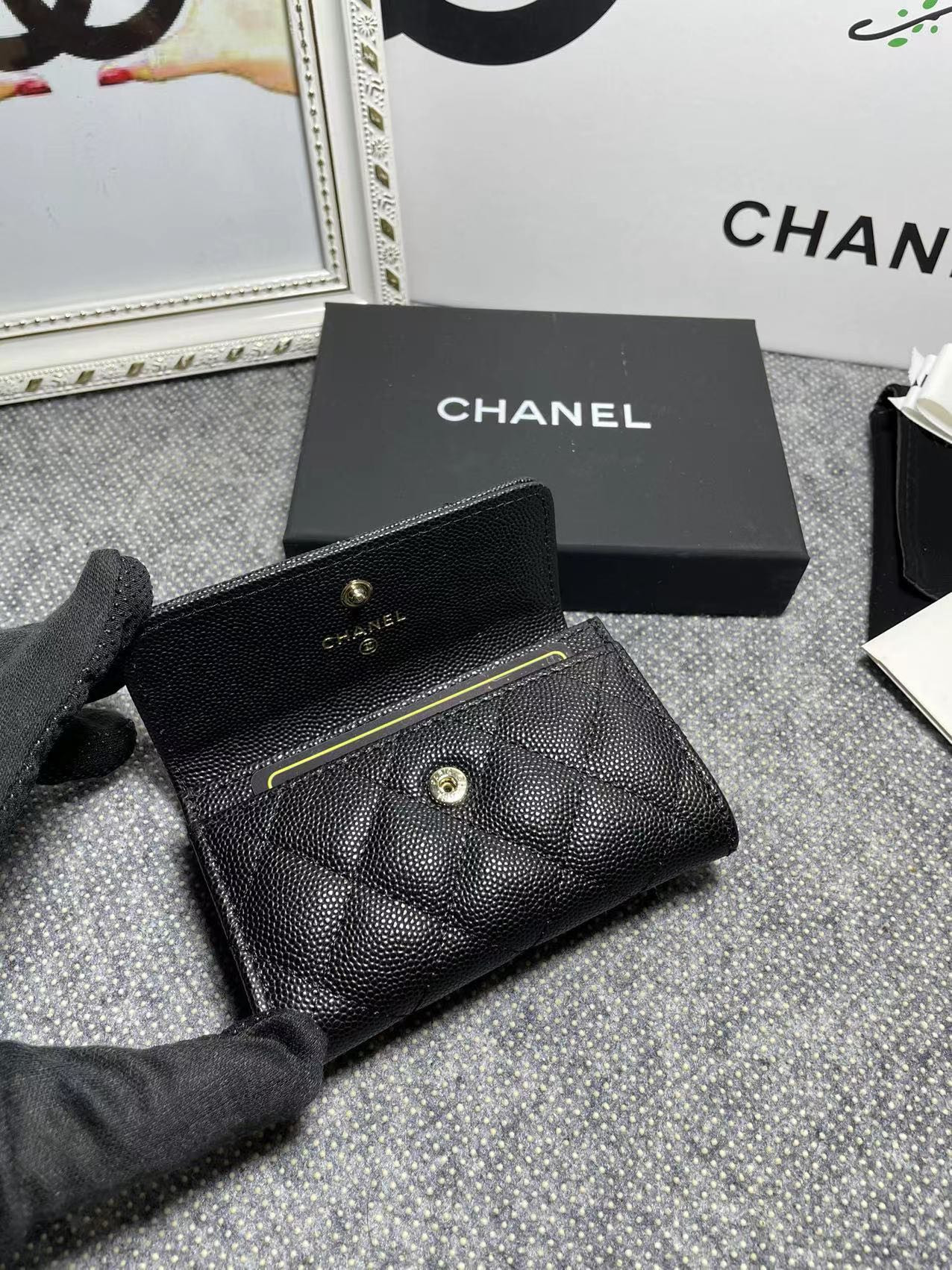 Ch*el COIN PURSE 11×8.5×3cm