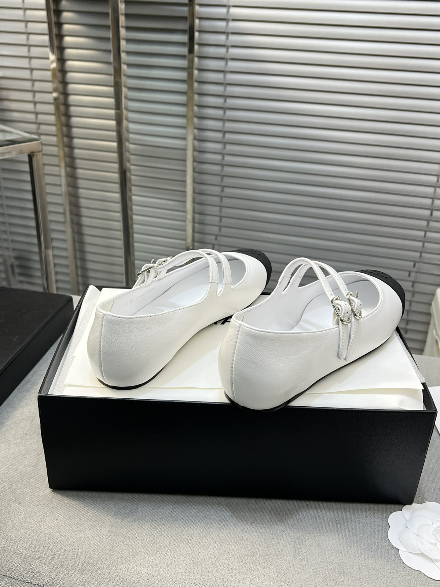 UA Ch*el MARY JANES Lambskin & Grosgrain