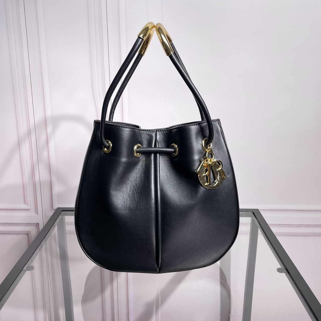 Medium D*0r Nolita Bag Black Calfskin 11 x 10 x 2 inches