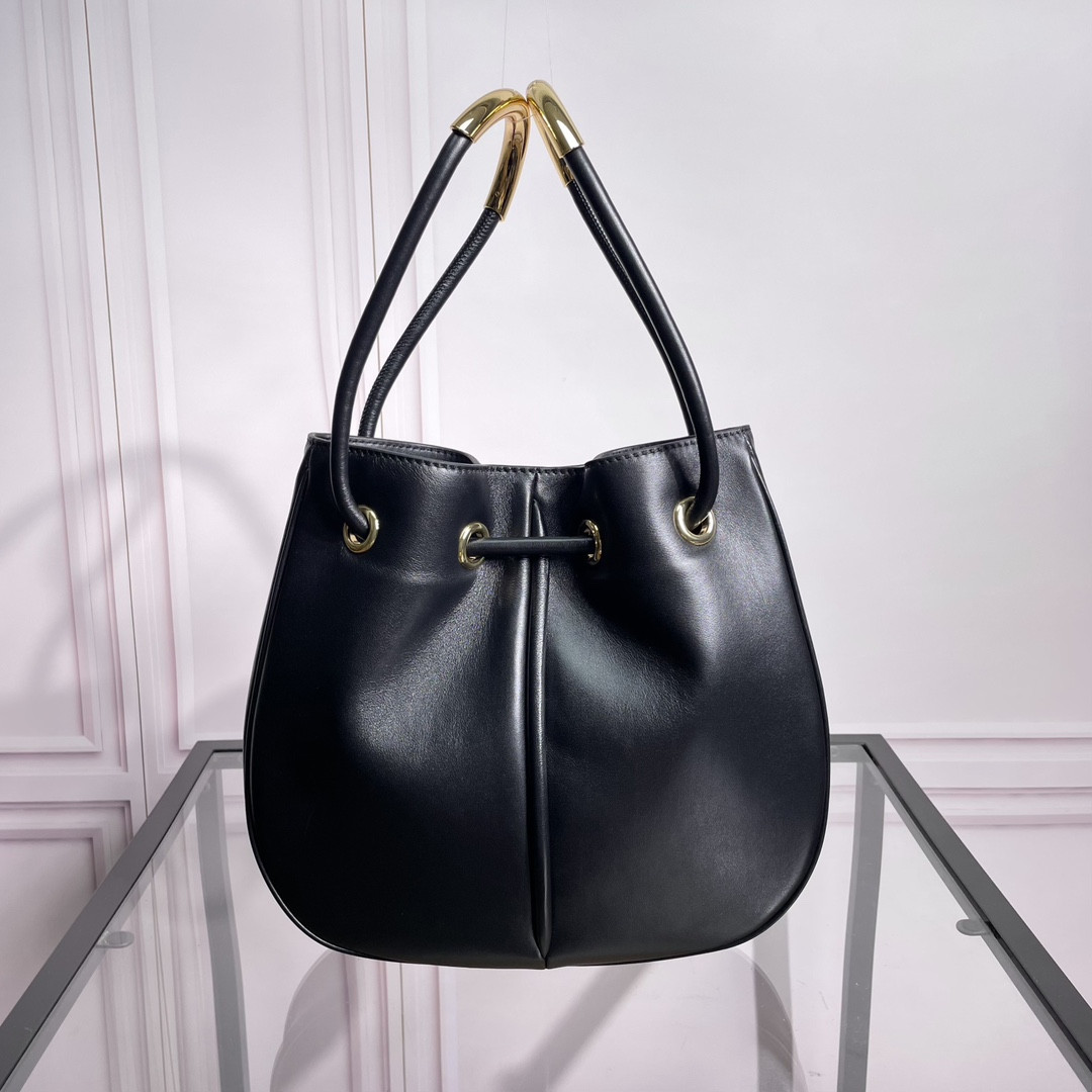 Medium D*0r Nolita Bag Black Calfskin 11 x 10 x 2 inches