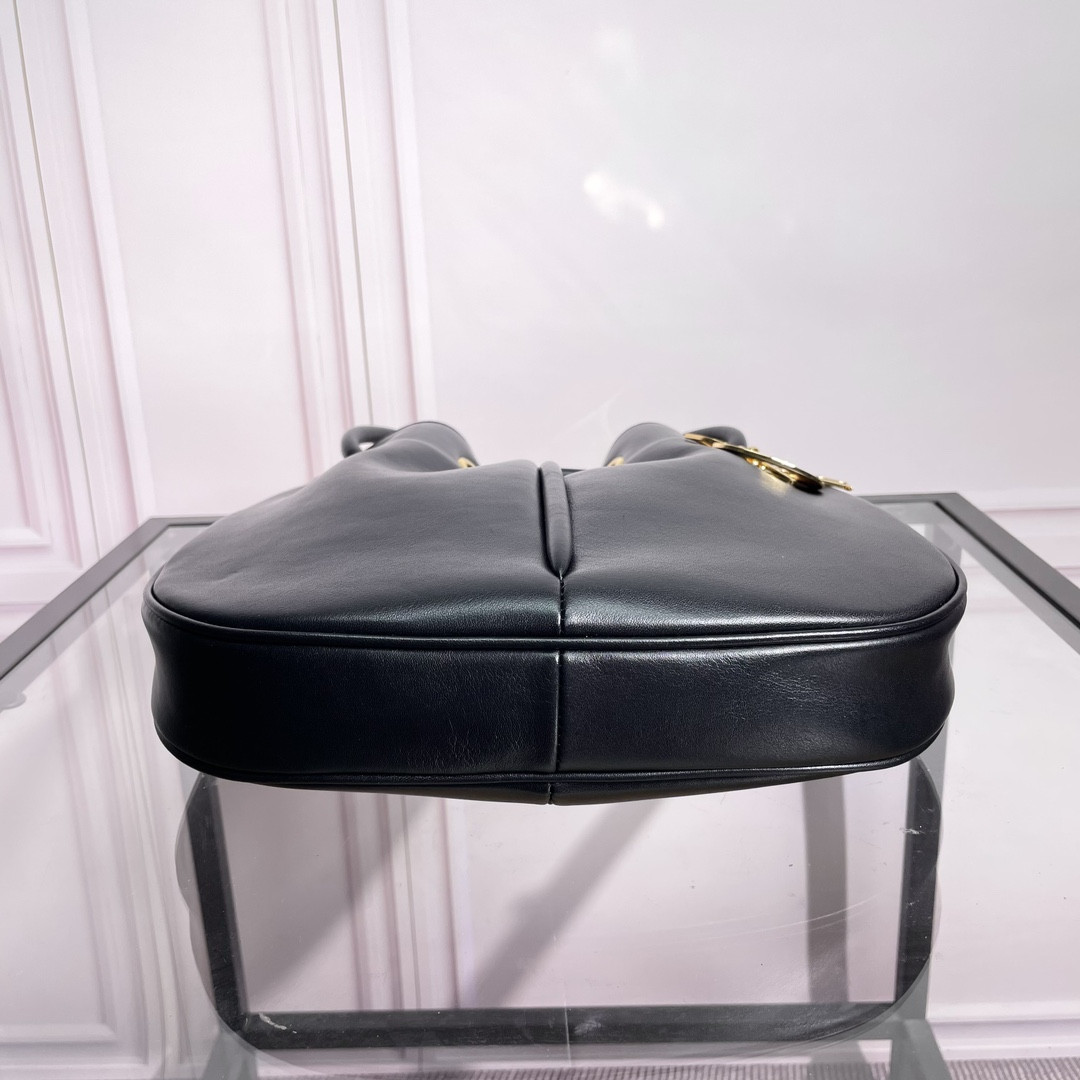 Medium D*0r Nolita Bag Black Calfskin 11 x 10 x 2 inches