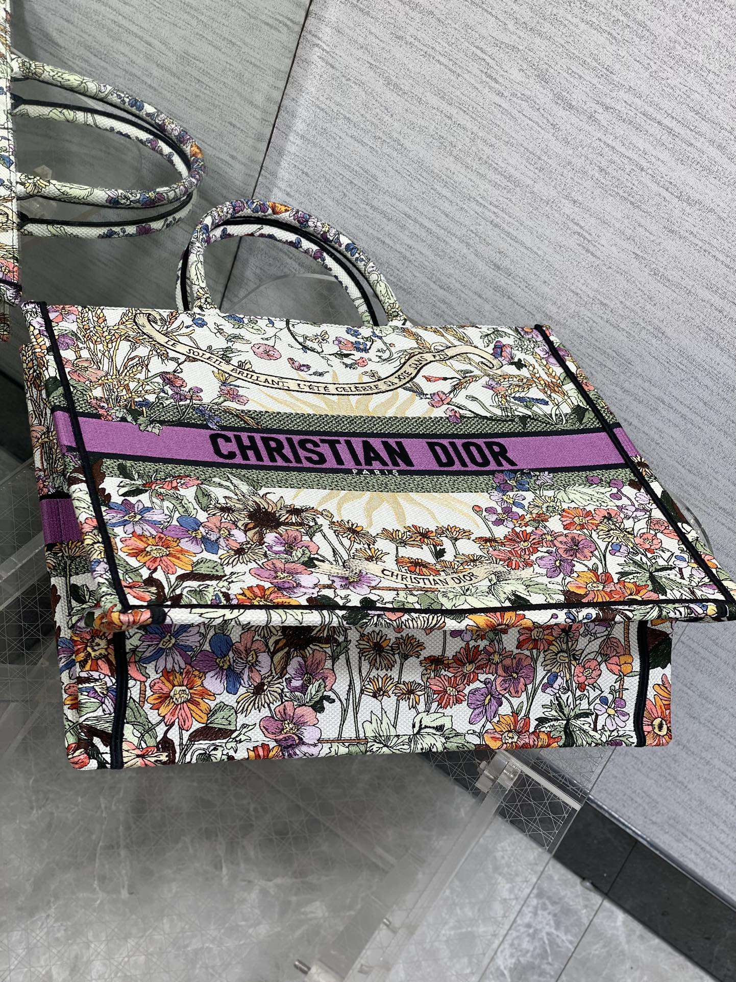 D*0r Book Tote Ecru Multicolor 42x18x35cm