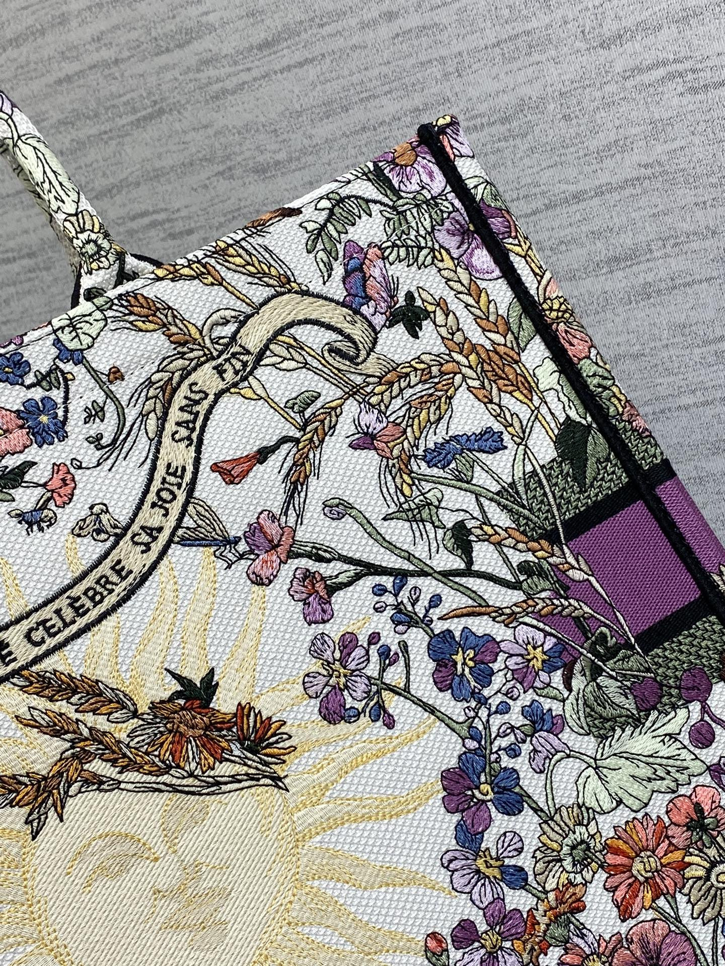 D*0r Book Tote Ecru Multicolor D*0r 4 Saisons Été Soleil Embroidery 42 x18 x35cm