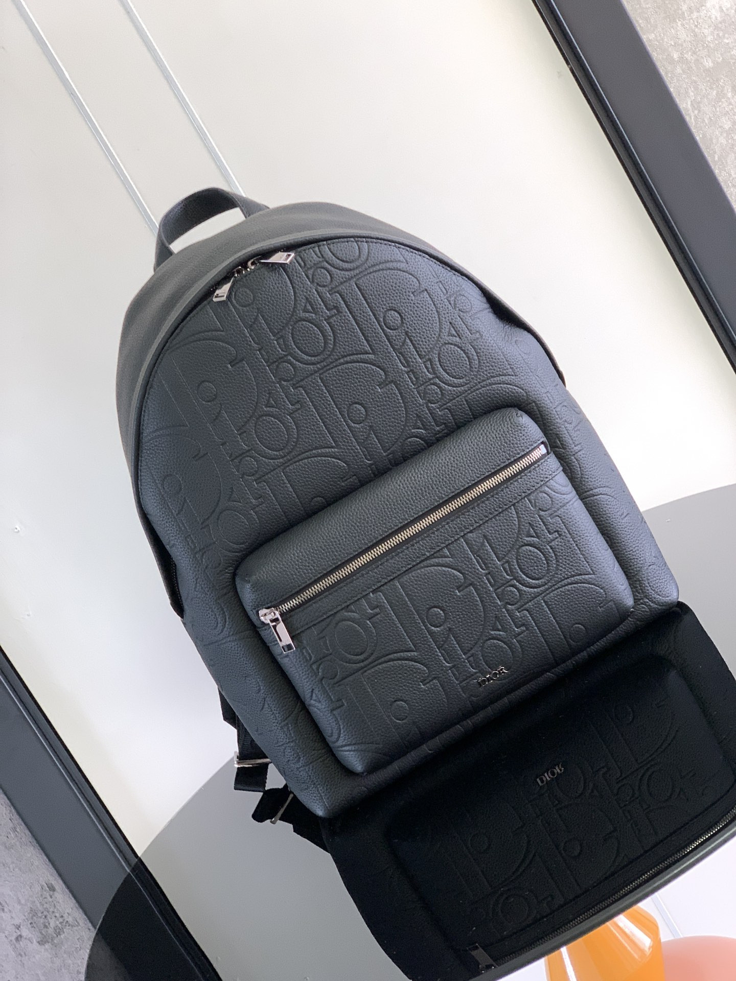 Rider 2.0 Backpack Black D*0r Gravity Leather and Black Grained Calfskin 31 x 40 x 18 cm