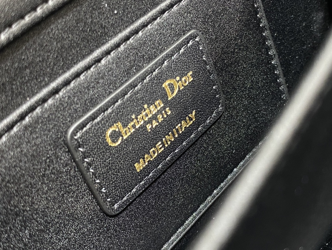 D*0r Small D*0r Ange Bag Black Macrocannage Calfskin 20 x 12 x 5 cm