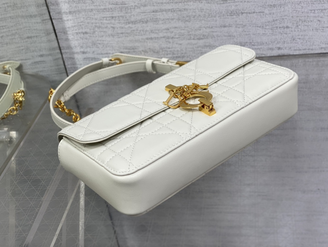 D*0r Mini D*0r Ange Bag Latte Macrocannage Calfskin 20 x 12 x 5 cm