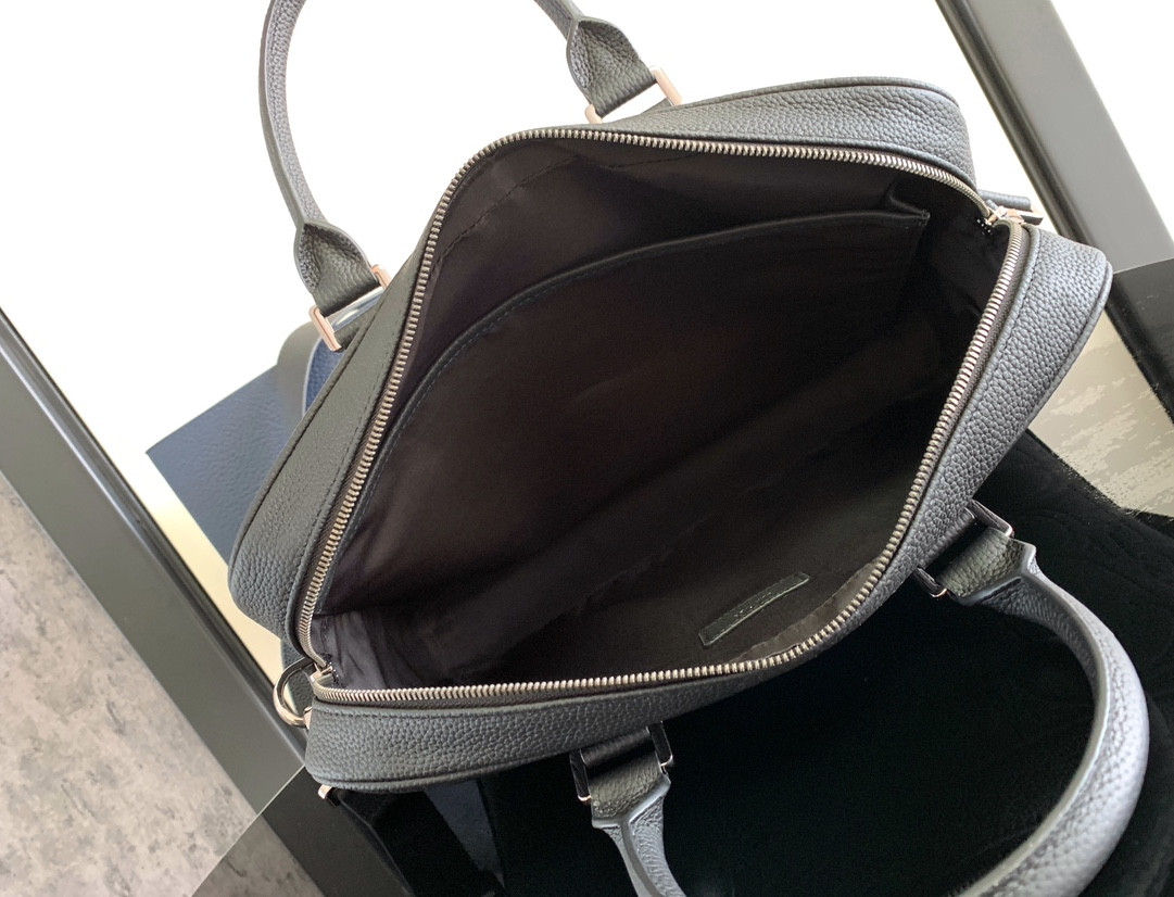 D*0r Zipped Briefcase Black D*0r Gravity Leather and Black Grained Calfskin 37 x 28 x 6 cm