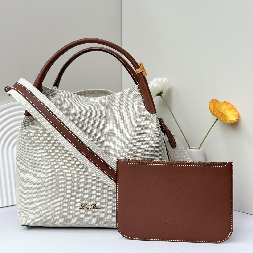 L**o p*ana Large Bale Bag Cotton, Linen 24 x 20 x 27 cm