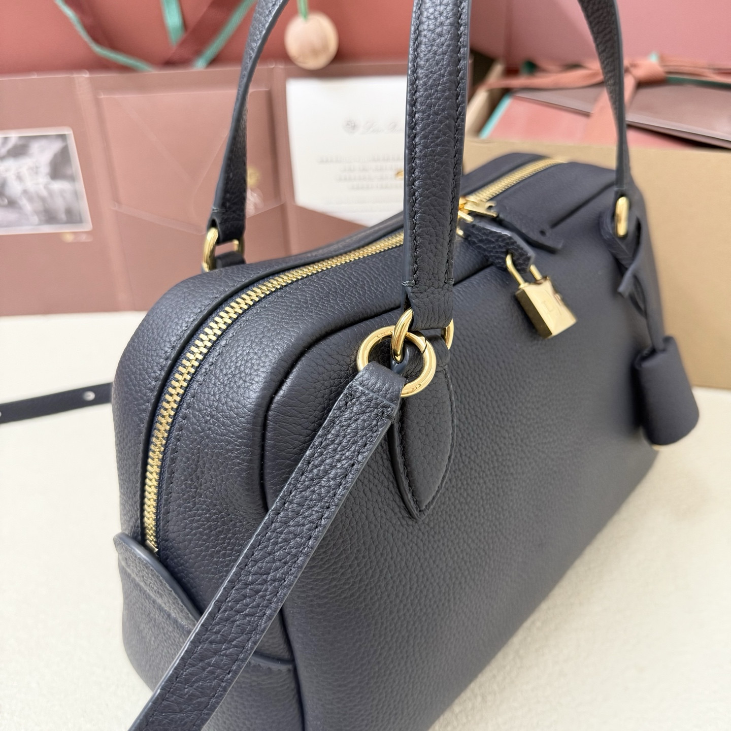 L**o p*ana small needle deep royal blue bag 31x15x16cm