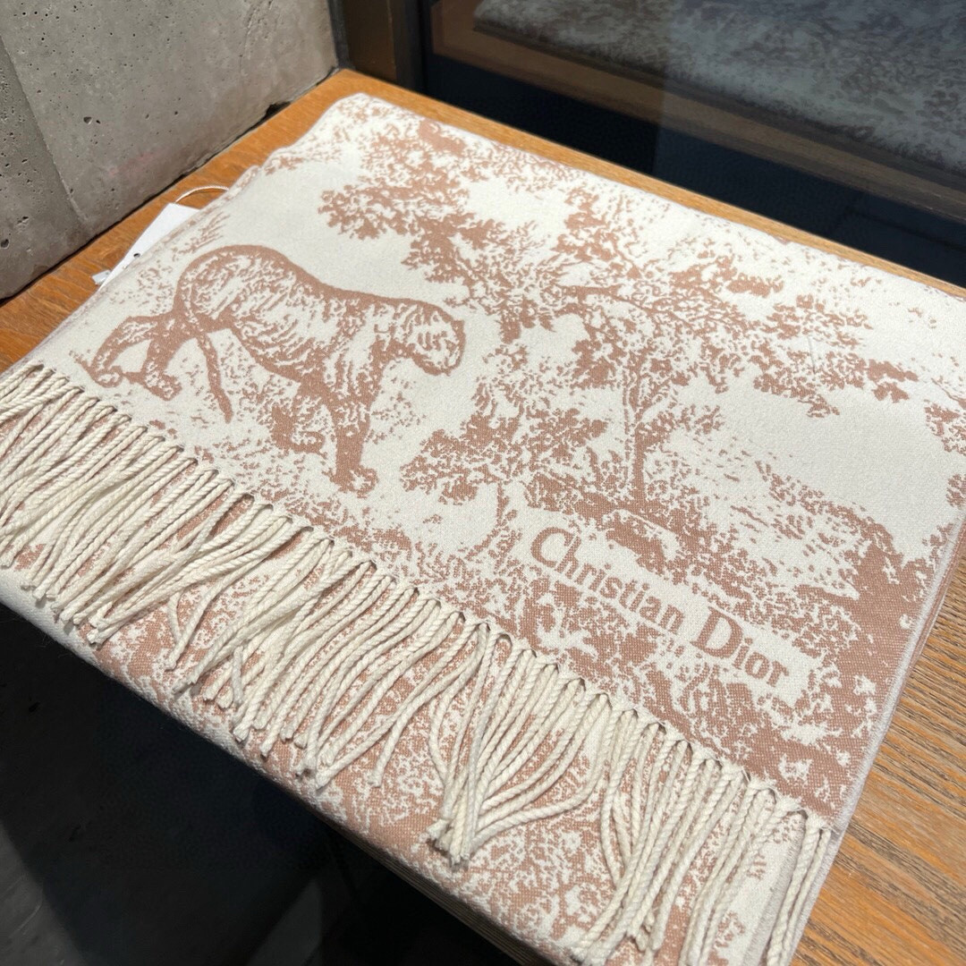 D*or printed scarf 200x45cm 59% cashmere 41% wool
