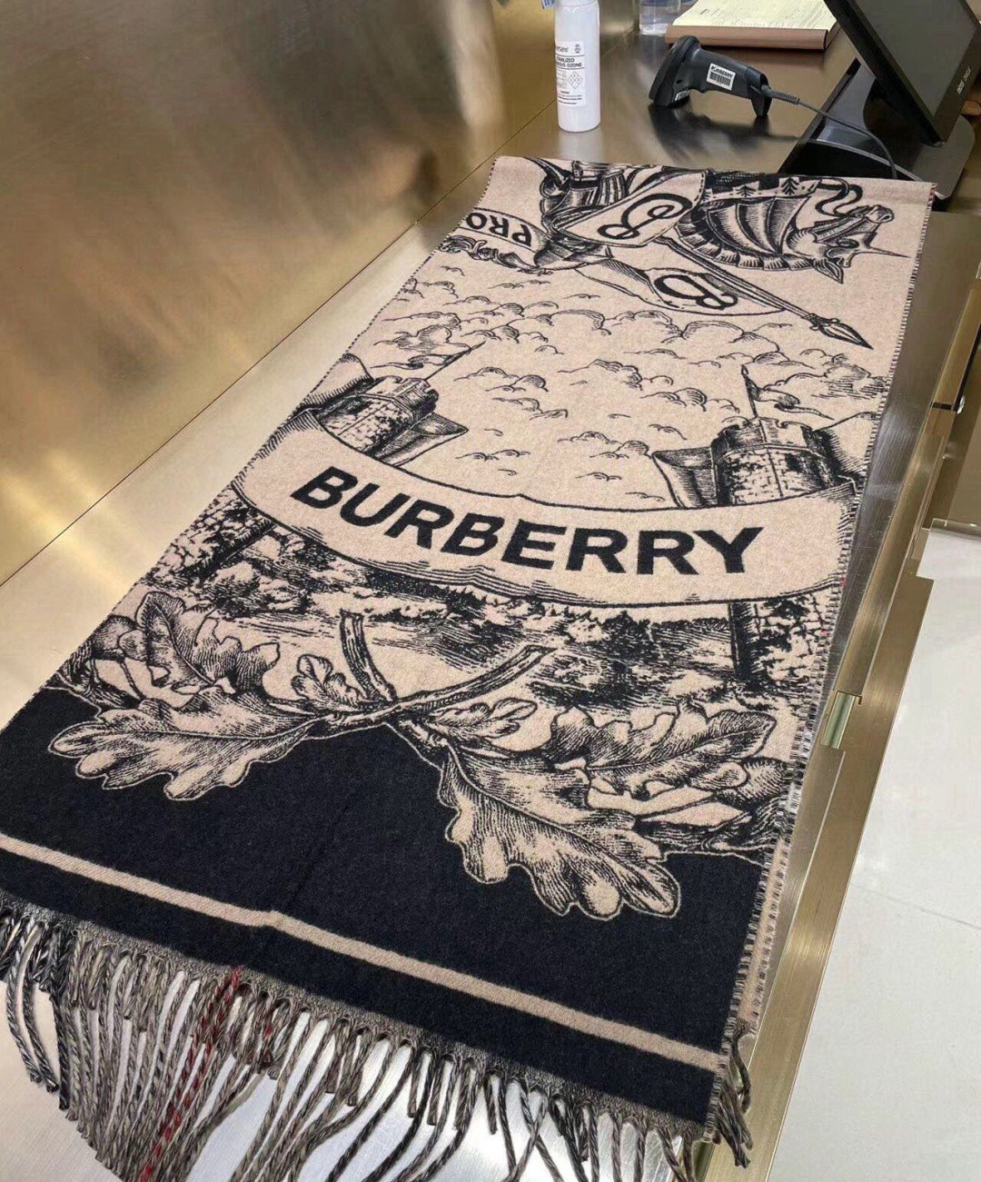 B**rry wide reversible ekd cashmere scarf 50x210cm