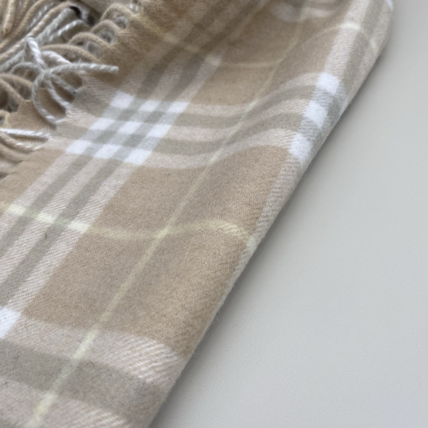 B**rry check cashmere happy scarf 30x155cm