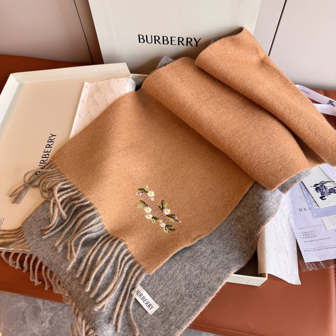 B**rry double-sided scarf 30x200cm 100% cashmere