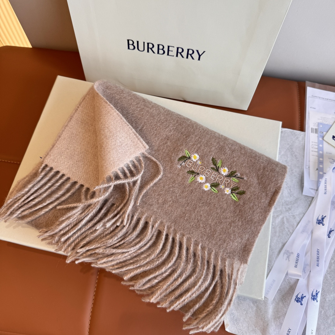 B**rry double-sided scarf 30x200cm 100% cashmere