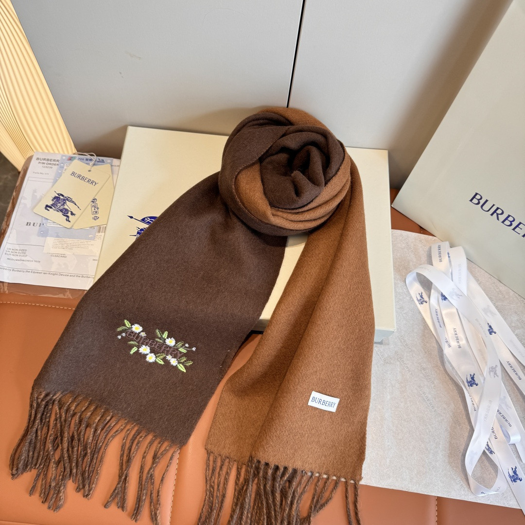 B**rry double-sided scarf 30x200cm 100% cashmere