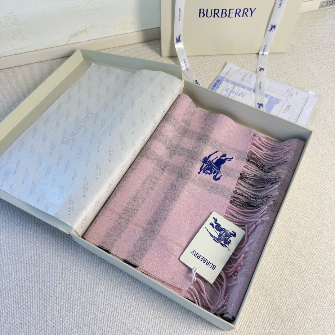 B**rry check cashmere scarf 30x168cm