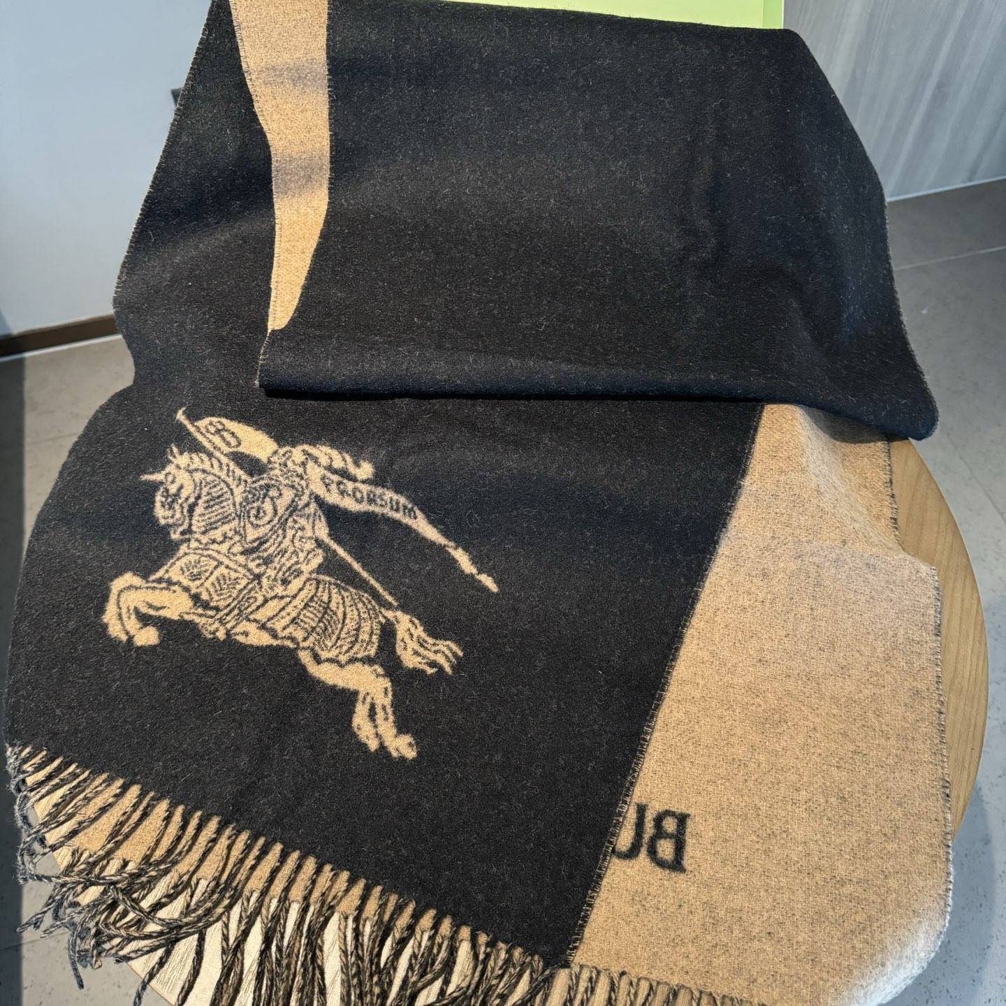 B**rry reversible ekd cashmere scarf 32x180cm 100% wool