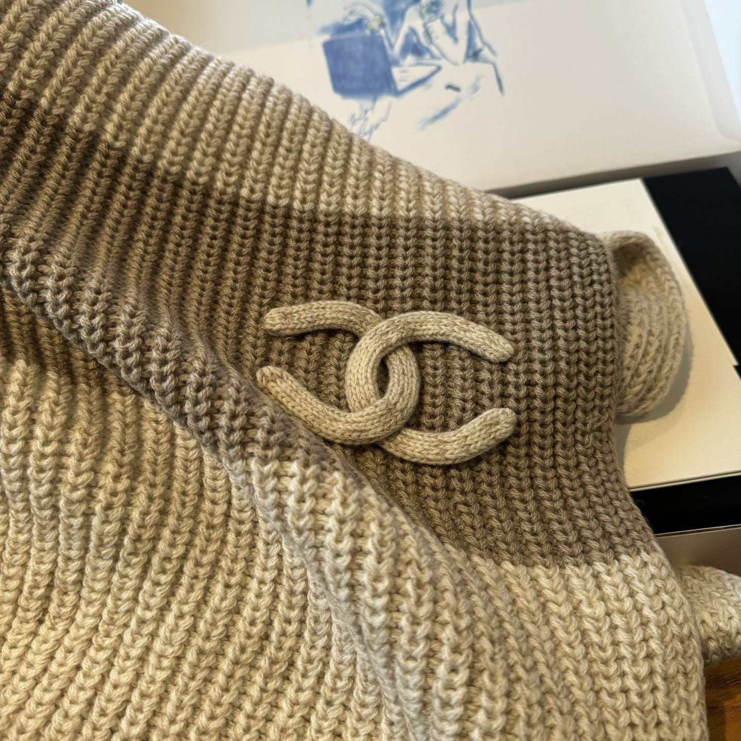 Ch*el scarf 30x200cm 100% cashmere