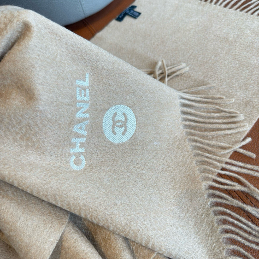 Ch*el scarf 30x180cm 100% cashmere