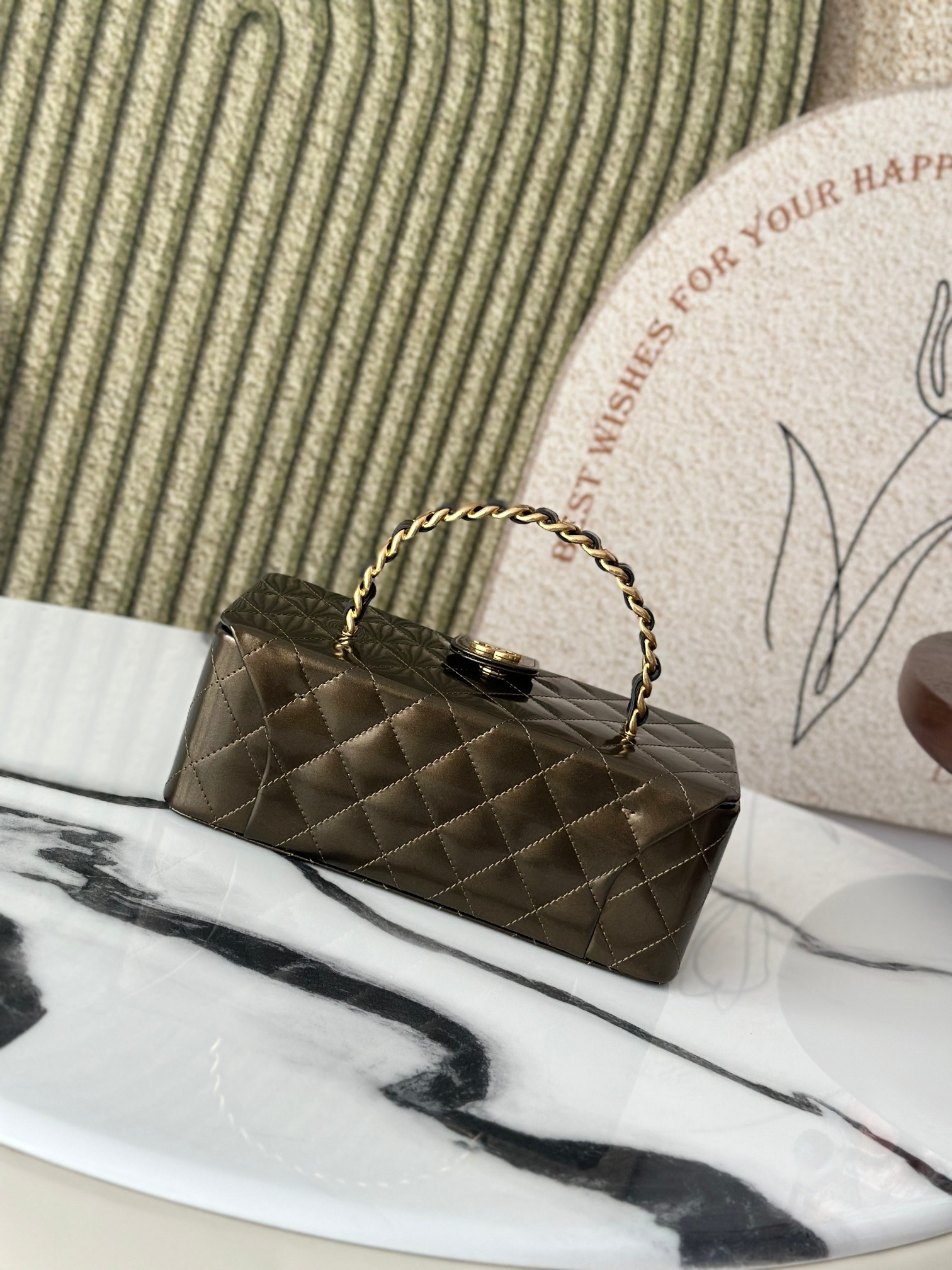 Ch*el vintage cosmetic bag 22x10x8.5cm