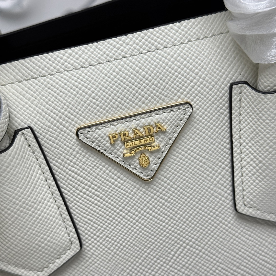 Pra*a double saffiano leather mini-bag 16.5x22.5x11.5cm