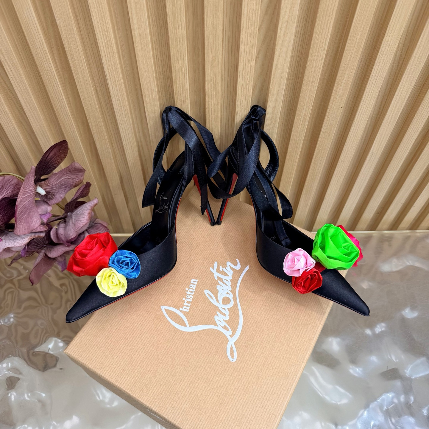 ua Ch**an louboutin mere lachaise lace up 10.5cm heel