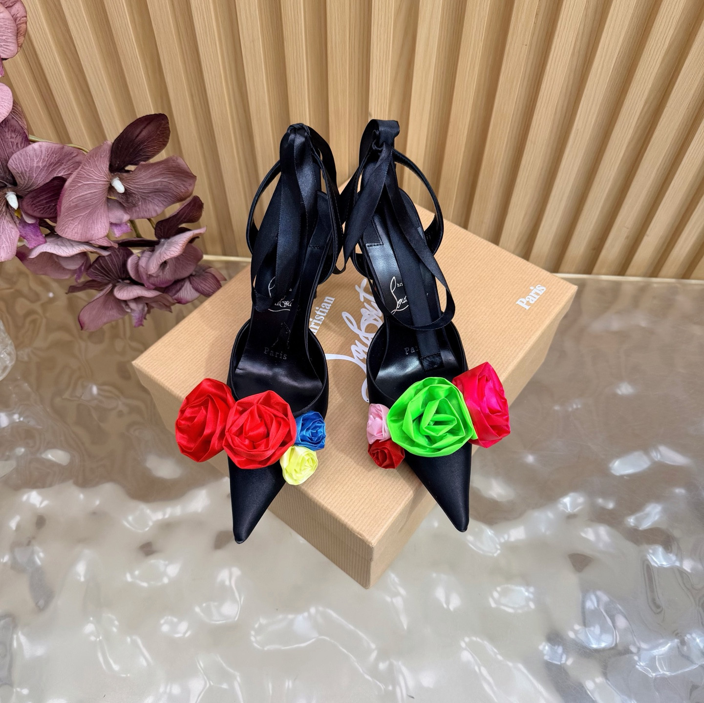 ua Ch**an louboutin mere lachaise lace up 10.5cm heel